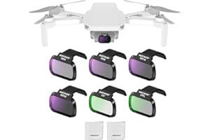 NEEWER ND Filter Set Compatible with DJI Mini 4K/2 SE/SE/2/Mavic Mini (6 Pack), ND4/8/16/32 CPL UV Multicoated HD Optical Glass Neutral Density Filters Drone Accessories, 2x Cleaning Cloth, FL-B31