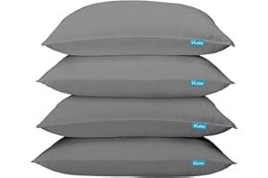 KURNI HOME HEALTH KURNI ® Pillow Cases 4 Pack, Dark Grey, Super Soft Brushed Microfiber Fabric, Envelope Closure - Size - Pillowcases 4 Pack (50 x 75 cm)