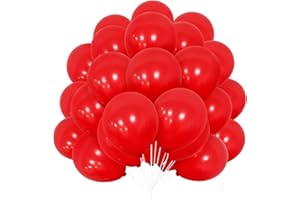 YOYOIN Ballons Rouge, 30 pcs ballons rouges en Latex 12 pouces 30,5 cm Ballon Rouge avec Ruban pour Femmes Filles Fête d'Anniversaire Mariage Noël Fêtes Carnaval Décorations diplômes anniversaire célébration