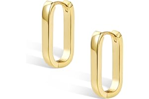 ALEXCRAFT Pendientes Mujer Plata, Pendientes Aro Gruesos, Pendientes Geométricos Oro 14 Kilates,Regalos de Joyería