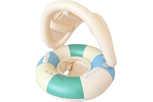 ZoraYorce Cute Baby Pool Float, läckagesäker, bärbar | Bärbara solskyddsringar, läckagesäker, vikbar säkerhetssäte för vattennöje och lek