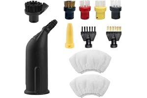 Wiseten 11 piezas accesorios para limpiador de vapor Kärcher Easyfix SC1 SC2 SC3 SC4 SC5, juego de cepillos redondos, boquilla, paño de microfibra, boquilla de mano, piezas de repuesto para limpiador