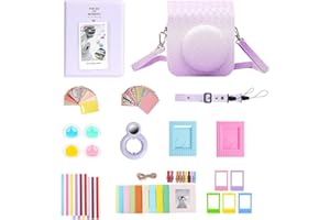 AISNYHO 12 in 1 Instant Camera Accessories Kit for Fujifilm Instax Mini 12 With Camera Case+Photo Album & Frames+Wall Hanging Frame+Colored Filter+Selfie Lens (Gradient Weave Purple)