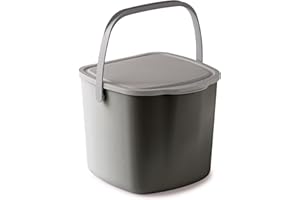 Snips - Pattumiera Umido e Organico Cucina con Coperchio Rimovibile e Manico 3L, Pattumiera Sottolavello - Secchio Spazzatura Bidoncino, Compostiera 20,5x18,5x16,7 - Grigio Scuro, Made in Italy