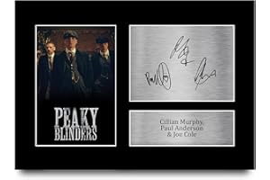 HWC Trading A4 Cillian Murphy Paul Anderson & Joe Cole Peaky Blinders Tommy, Arthur, John Shelby Cadeaux Imprimé Signé Autographe Photo pour les fans d’émissions de télévision - A4