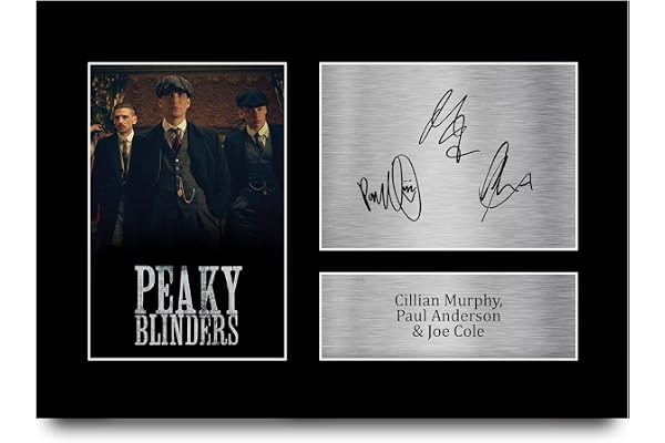 HWC Trading A4 Cillian Murphy Paul Anderson & Joe Cole Peaky Blinders Tommy, Arthur, John Shelby Cadeaux Imprimé Signé Autographe Photo pour les fans d’émissions de télévision - A4