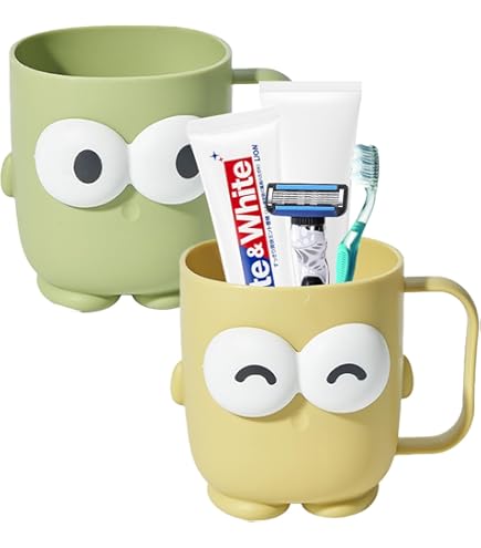 Porta Spazzolini Da Bagno Con Design Occhi Cartoon - 2 Pezzi, Carini E Sicuri Per Bambini - Foto 2