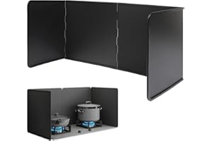 Wuciray Spritzschutz Faltbar Herd Küche Faltbare Küchen Spritzplatte Spritzschutz Küchen und Herdschutz Herd Spritzschutz Schwarz (40cm)