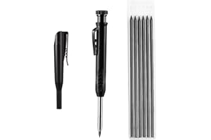 Fychuo Carpenters pencil with Refillable Pencils, Built-In Sharpener, Deep Hole Markers, Woodworking Tools for Architects, Designers, Builders, Joiners