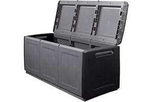 INTEC - Cassapanca 330L grigio/nero 138 x 53 x 57 cm Maniglie di trasporto in polipropilene