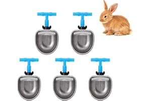 Chacerls - Dispensador de Agua de Conejo, 5 Piezas, de Acero Inoxidable, de Conejo, Accesorios automáticos, tazón para Beber, Accesorio de Granja (Small Bowl)