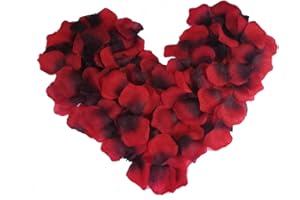 Erosway Rose Petals, 800 pcs Red Artificial Roses Flower Petals for Wedding Confetti Party Table Decoration. 5cmx5cm Large Silk Flower Petals. (Dark Red)