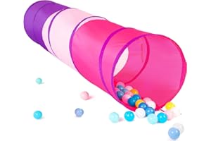 Sanobear Kids Play Tunnel Tent for Toddler, 6-ft Pop Up Crawl Toy for Baby Infant or Dog Cat Pets, Collapsible Gift Boys Girls Indoor Outdoor Game