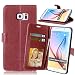 Produktbild Nancen Samsung Galaxy S6 Edge Plus / G9280 (5,7 Zoll) Lederhülle Neu Style Acht Farbe Weich PU Flip Case Ledertasche / Schutz Etui, Einfach Vintage Kollektion Karten Slot Foto Wallet Hülle Handy Tasche Zubehör