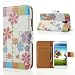 Produktbild Samsung Galaxy S4 Hülle Klapphülle von NICA, Slim Flip-Case Kunst-Leder Vegan, Etui Schutzhülle Book-Case, Dünne Vorne Hinten Handy-Tasche Wallet Bumper für Samsung S4 - Fresh Flowers Edition