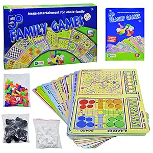 Ekta 50 in 1 Family Games Party & Fun Board Game | All 50 Classical Indoor Board Games in Pack of 1| All Age Group