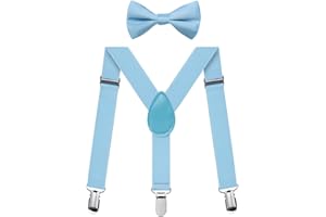 NANXJIUR Boys' Braces Bow Tie Set Elastic and Adjustable Length for Children from 1-8 Years