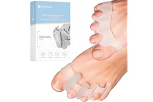 Bodytecni Separadores de Dedos de los Pies Superpuestos - (12 Uds) - Enderezador y Separador para Dedos del Pie de Silicona 0% BPA - Corrector de Dedos para Pies para Relajar y Estirar