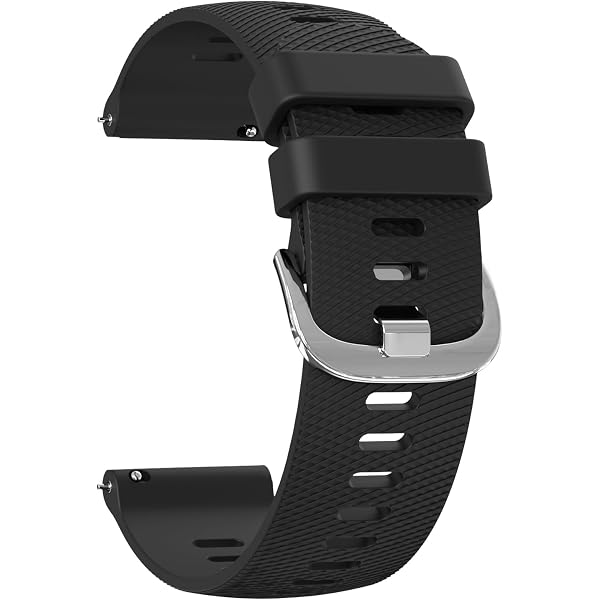 Cinturino Orologio In Gomma Nera 22 Mm – Ricambio Con Fibbia A Righe, Impermeabile, Tagliabile - copertina