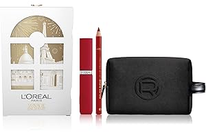 L'OREAL PARIS L'Oréal Paris Pochette Regalo Make Up con Rossetto Infaillible Matte Resistance e Matita Labbra Color Riche, Per un Look Festivo, Con Elegante Pochette Nera, 420 True Romance, 300 Le Rouge Paris
