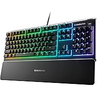 SteelSeries Apex 3 - Tastiera da Gaming RGB – Illuminazione RGB a 10 Zone – Poggiapolsi Magnetico di Alta Qualità – PC Layout