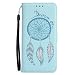 Produktbild Samsung Galaxy S7 Edge Hülle, Chreey [Glitzer Traumfänger] Prägung Muster Campanula PU Leder Wallet Case Handyhülle Matt Gefühl Schutzhülle Magnet Flip Cover Ledertasche - Dream on [Hell blau]