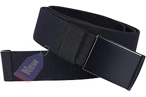 Boneke Cintura elastiche per gli uomini, Nylon Canvas Cintura Casuale in tessuto traspirante con fibbia regolabile in metallo, cintura unisex per il lavoro e lo sport all'aperto