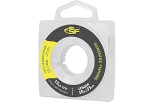 SF 100% Pure Fluorocarbon Leader Material Fishing Line Virtually Invisible Shock Resistant Increased Sensitivity Sink Fast Clear for Saltwater Freshwater 6/8/10/12/15/20/25/30/40/50/60/80/100LB