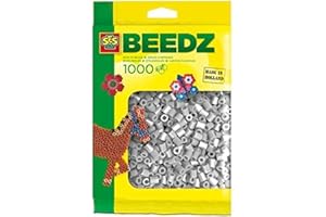 SES Creative Iron-on Fuse Beads, 1000 Grey for Arts and Crafts, Mosaic Crafting Decoration, Ages 5+ to Adult