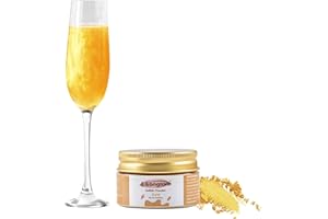 E-Kongton Gold Edible Luster Dust: 7 Grams Edible Glitter for Drinks, Fondant, Cake Decorating, Cookie, Chocolates and More, Food Grade Dust on Shine, Edible Metallic Powder, Vegan & Gluten Free