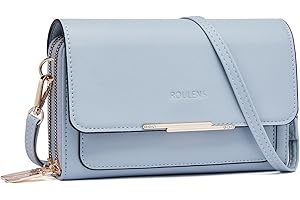 Roulens Borse a Tracolla da Donna,Piccola Borsa per Telefono a Tracolla per Donna con 2 Scomparti Capienti,Borsa Mano PU Pelle Sintetica con Slot per Carte di Credito Cinturino