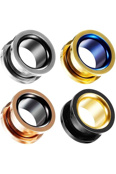 Tunnels D'Oreille (Ear Plugs) En Bois Naturel Noir - Pour Extension De Piercing, Taille 0g (8mm) à 1" (25mm) - 9