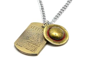 Zaky Collier avec pendentif squelette Luffy Chapeau de paille Cosplay Anime One P. Autocollants Cadeaux pour les fans 11 pièces