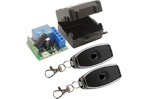 DieseRC 433Mhz Relè di controllo radio Interruttore di telecomando RF DC 12V Ricevitori a relè a 1 canale con 2 trasmettitori Contatti a potenziale zero Controller a relè