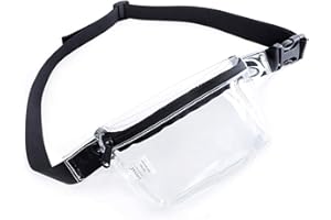 TINYAT Small Clear Bum Bag Fanny Pack Stadium Approved for Women Clear Belt Bag Waterproof Mini Transparent Waist Pack for Concerts, Sports