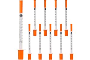 JIBENGAO 20 Stück 1 ml/cc Kunststoff Mehrzweck-Messwerkzeuge 30G/8mm Plastiktube, Einzeln Verpackt (20)