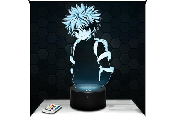 Lampephoto.fr - Lampe 3D Kirua, Hunter, Manga, Cadeau Fan d'Anime, Veilleuse Tactile Led Illusion, Effet Hologramme 3D, Idée Cadeau Noël Anniversaire Garçon et Fille TOP