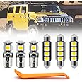 nsautolighting 19pcs White LED Interior Light Bulb Kit for Hummer H2 2003-2009, Map Dome Glove Box License Plate Light Bulb