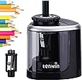Tihoo tenwin Pencil Sharpener, Electric Pencil Sharpener with Durable Blade to Fast Sharpen, Battery Operated Automatic Sharpener for No.2/Colored Pencils(6-8mm), School/Classroom/Office/Home