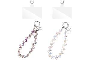 CHENGCKJ 2 Stück Handykette Kurz Handgelenk Handyanhänger Perlen Handy Anhänger Handyschmuck Handyband Handschlaufe für Smartphone Taschen Schlüssel