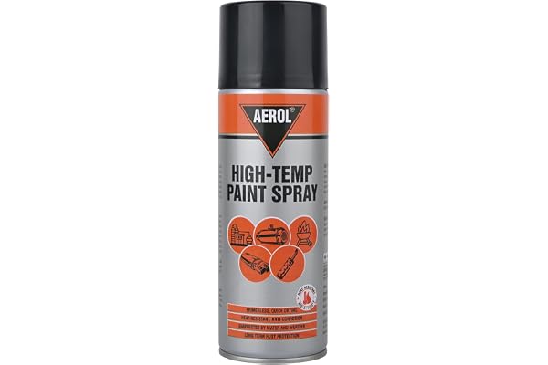 AEROL High-Temp Paint Spray, Grade 6352 (300 g, Flat Black) Primerless, Heat-Resistant Anti-Corrosion Coating for Silencers, Furnaces, Generators, and Barbeque Equipment