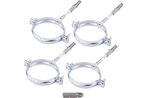 SKIR'CO Abrazaderas de tubo (paquete de 4 piezas) para tubos de Ø 60-64 mm, plateadas, con punta de destornillador PH