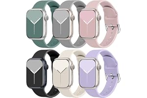 chinbersky 6 Pack Strap Compatible with Apple Watch Straps 44mm 40mm 38mm 42mm 45mm 41mm 49mm Men Women, Soft Silicone Replacement Sport Band Compatible with iWatch Series Ultra 8 7 6 5 4 3 2 1 SE