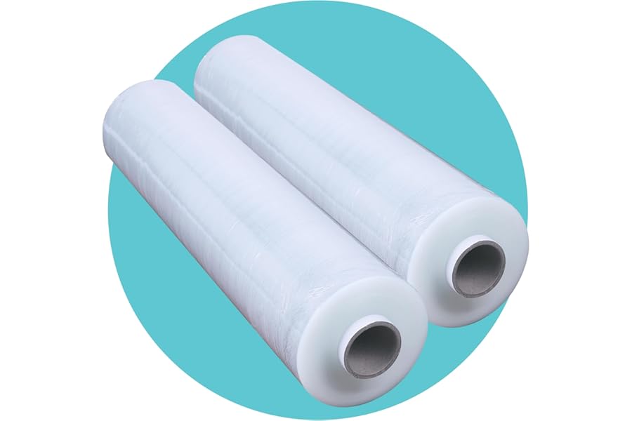 Triplast Pallet Stretch Wrap Roll (400mm x 250m) - Pick Qty & Colour - Heavy Duty Plastic Luggage Shrink Wrap & Strong Industrial Cling Film for Removals & Warehouse Packaging Use (Clear, 2 Rolls)