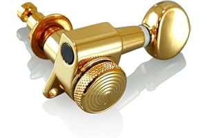 VANSON Tuners/Machine Heads V05SP Right Handed Gold LOCKING (Set of 6) for Stratocaster, Telecaster, Jackson, Ibanez, BC Rich, Schecter (Right Handed, Gold)