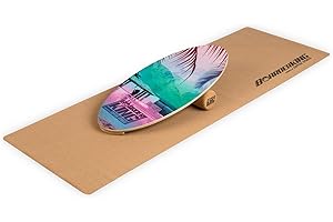 BoarderKING Indoorboard All-Rounder- Tavola di Equilibrio per Surf e Skate Indoor, Tavola Propriocettiva per NeuroMuscular Response Training, Tappetino Protettivo