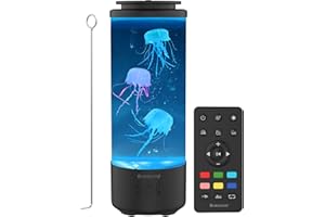 EYESOUND Jellyfish Lava Lamp Bluetooth Speaker, White Noise LED Jellyfish Aquarium Night Light, 7-Color Changing with 4 Light Mode, Mood Lamp for Home Office Sleep Relax, Gifts for Adults Kids Teens Boys Girls