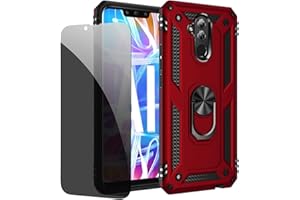 JOYTAG Schutzhülle kompatibel mit Huawei Mate 20 Lite, Rot mit Displayschutzfolie aus Glas