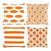 Produktbild Willow & Smith dekorative Überwurf-Kissenbezüge, aus  Baumwolle, für Sofas und Betten, 4er-Set, geometrisches Design Orange