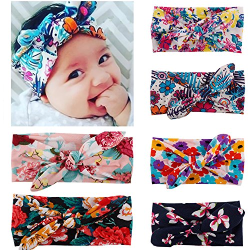 Baby Girl Turban Headband Kids Hair Bows Cross Knot Hair Clips for Babies 6pcs